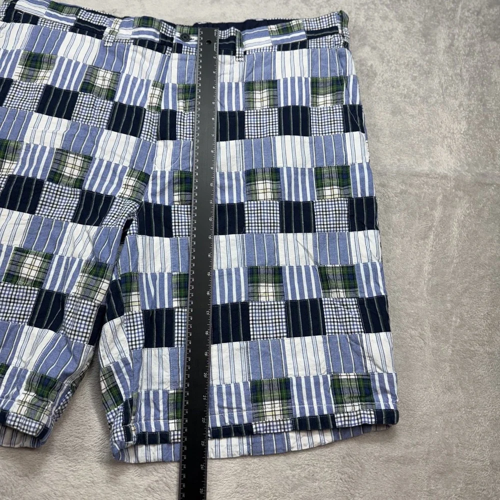 Tommy Hilfiger Shorts Mens 42 Blue Green Patchwork Madras Plaid Preppy Summer - Picture 5 of 11